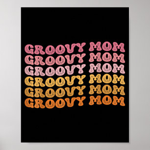 Poster Mãe hippie retrô descolada combinando com a famíli