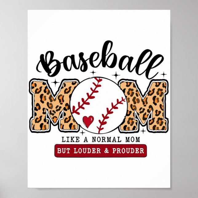 Poster Mãe Leopard Loud &amp; Orgulhosa Mães de Beisebol (Frente)