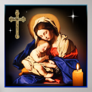 Poster Mãe Mary e Amor Jesus