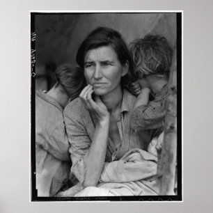 Póster Mãe migrante de Dorothea Lange, Florence Thompson
