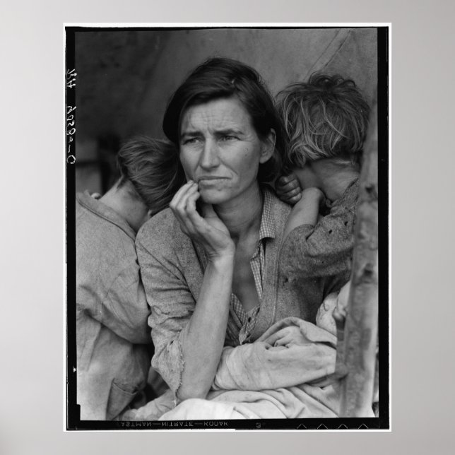 Póster Mãe migrante de Dorothea Lange, Florence Thompson (Frente)