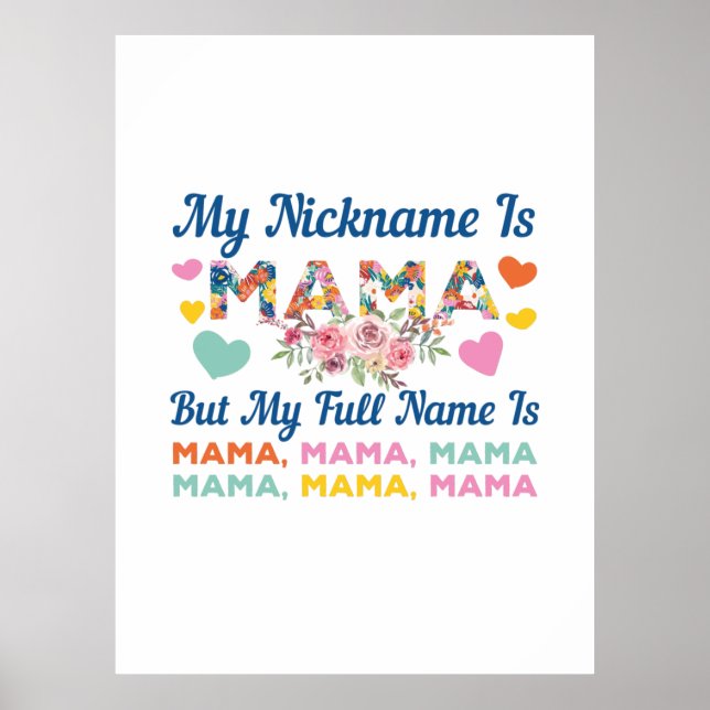 Poster Mãe Minha Apelido É Mamãe Aniversário (Frente)