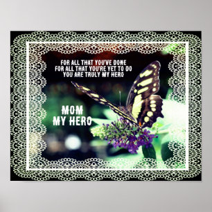 Poster Mãe Minha Borboleta Herói Natureza Personalizada