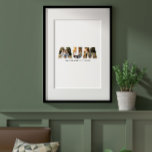 Poster Mãe multifotografia melhor e elegante tipografia s<br><div class="desc">Mãe 3,  presente de tipografia moderna. Ideal para dias de as mães elegantes contemporâneos,  aniversários ou presentes de poster de decoração de natal. Design preto e branco moderno,  a cor pode ser personalizada para se adequar à sua decoração e estilo.</div>