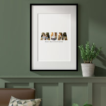 Mãe multifotografia melhor e elegante tipografia s