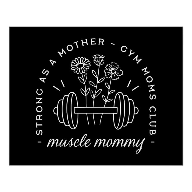 Póster Mãe musculosa academia mãe forte engraçada (Frente)
