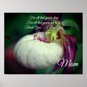 Poster Mãe, Obrigado Por Amar Lady Slipper Personalizada