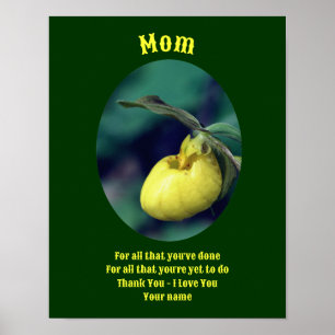 Poster Mãe, Obrigado Por Amar Lady Slipper Personalizada