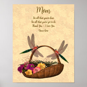 Poster Mãe, Obrigado, Você Adorava Você, Dragonflies Flow