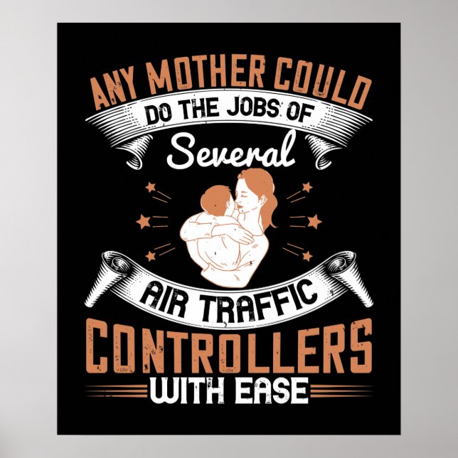 Poster Mãe - Ocupada como Controladores de Tráfego Aéreo (Frente)