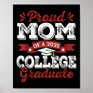Poster Mãe Orgulhosa da Camisa de Graduação da Faculdade 