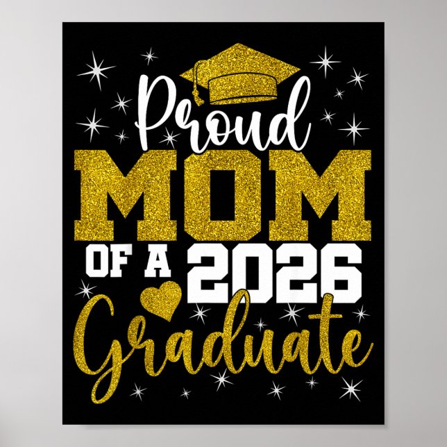 Poster Mãe orgulhosa de um formando da turma de 2026 sêni (Frente)