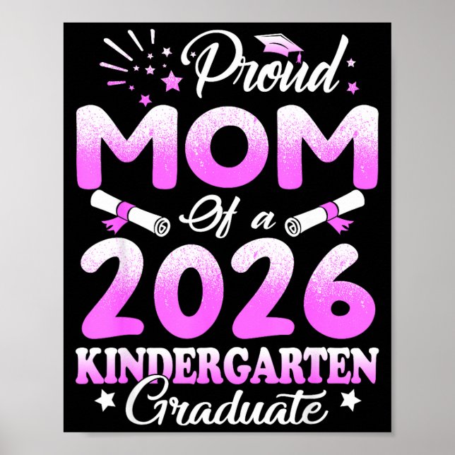 Poster Mãe orgulhosa de uma formanda da turma de 2026 flo (Frente)
