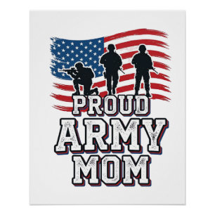 Póster Mãe Orgulhosa do Exército Camisa Militar Patriótic