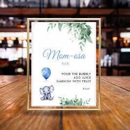 Poster Mãe-Osa bar É um Chá de fraldas de Elefante Menino