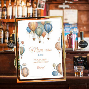 Poster Mãe-osa Chá de fraldas de Prata de Balões de Ar Qu