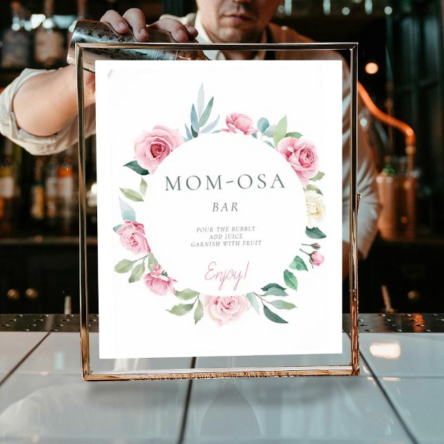 Poster Mãe-osa Flores de primavera Rosa Chá de fraldas (Criador carregado)