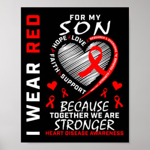 Poster Mãe Pai Eu Visto Vermelho Para Meu Filho Doença Ca