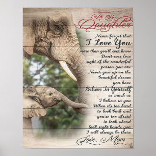 Poster Mãe Para A Minha Carta De Filha, Presente De Aniv