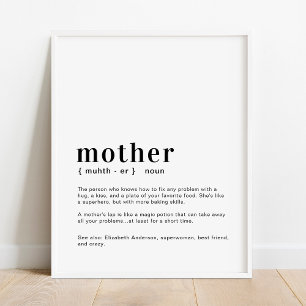Poster Mãe Personalizada, Mãe, Dia de as mães de Definiçã