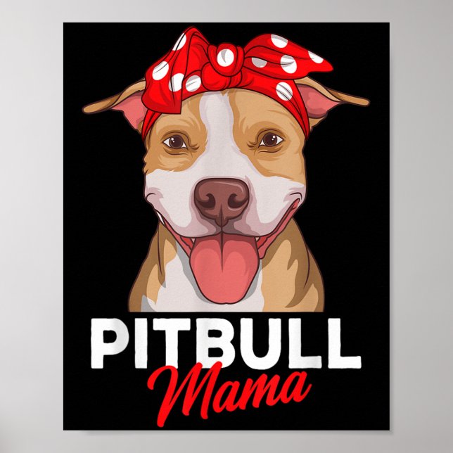 Poster Mãe Pittie Pitbull Mãe de Cachorro Presente Divert (Frente)