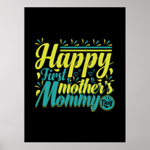 Poster Mãe presente feliz dia da primeira Mamãe