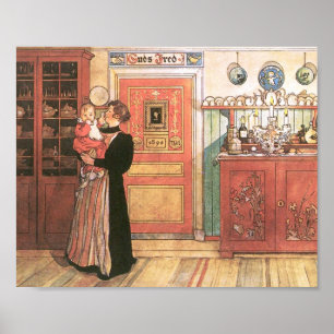 Póster Mãe que guardara o bebê na cozinha