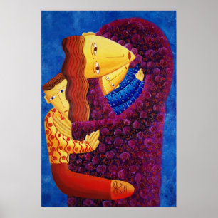 Póster Mãe que guardara seus dois filhos