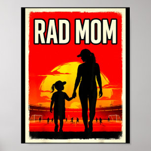 Poster Mãe radical mãe e filha mãe futebolista pôr do sol