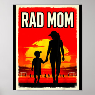 Poster Mãe radical mãe e filho futebol mãe pôr do sol