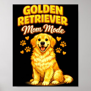 Poster Mãe retriever dourado engraçado modo cão amante fo