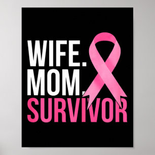 Poster Mãe Sobrevivente Sobrevivente do Cancer da Mama Co
