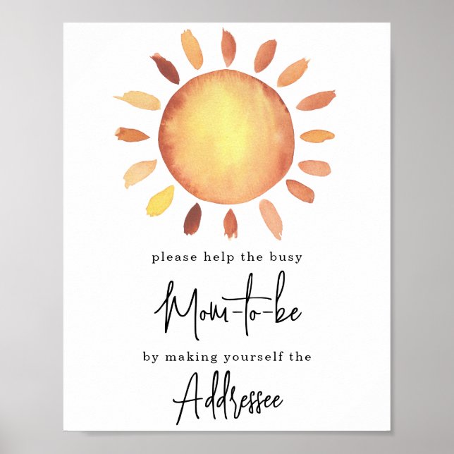 Poster Mãe Sunshine a ser destinatária (Frente)