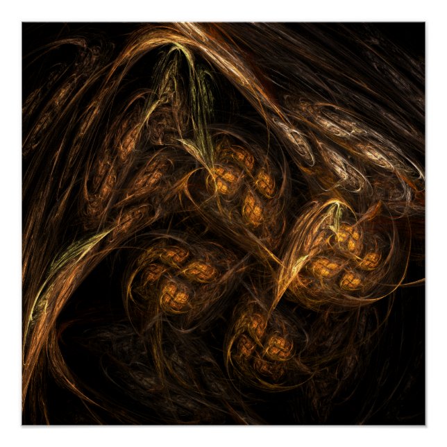 Póster Mãe Terra Abstrato de Arte (Frente)