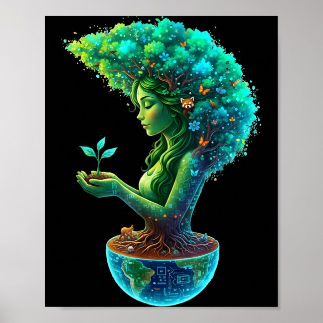 Poster Mãe verde natureza dia da terra 2026 terra mãe (Frente)