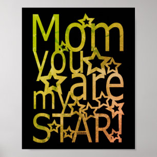 Poster MÃE, VOCÊ É MINHA dia de as mães DE ESTRELA.