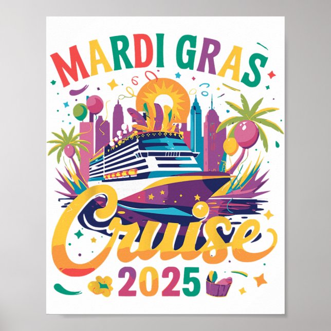 Poster Mães De Cruzeiro Da Família Mardi Gras Cruise 2025 (Frente)