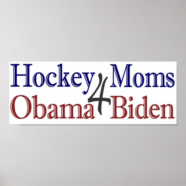 Póster Mães de hóquei para Obama Biden (Frente)