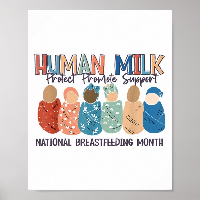 Poster Mães de Leite Humano Leite S Mês Nacional de Amame (Frente)