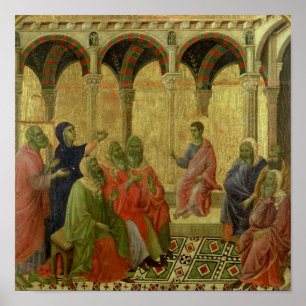 Póster Maesta: Cristo entre os doutores, 1308-11