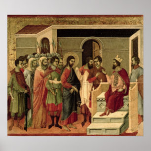 Poster Maesta: Jesus antes de Herod, 1308-11