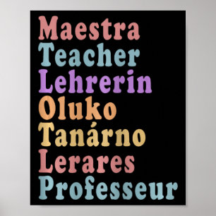 Poster Maestra Professor - Nomes de Professores em Difere