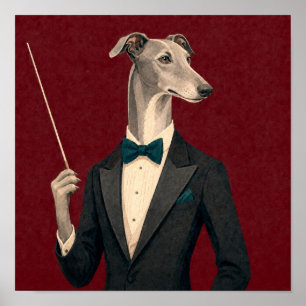 Poster Maestro da Orquestra Greyhound Vestindo Smoking e