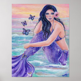 Poster Maeva tropical mermaid ocean por Renee Lavoie