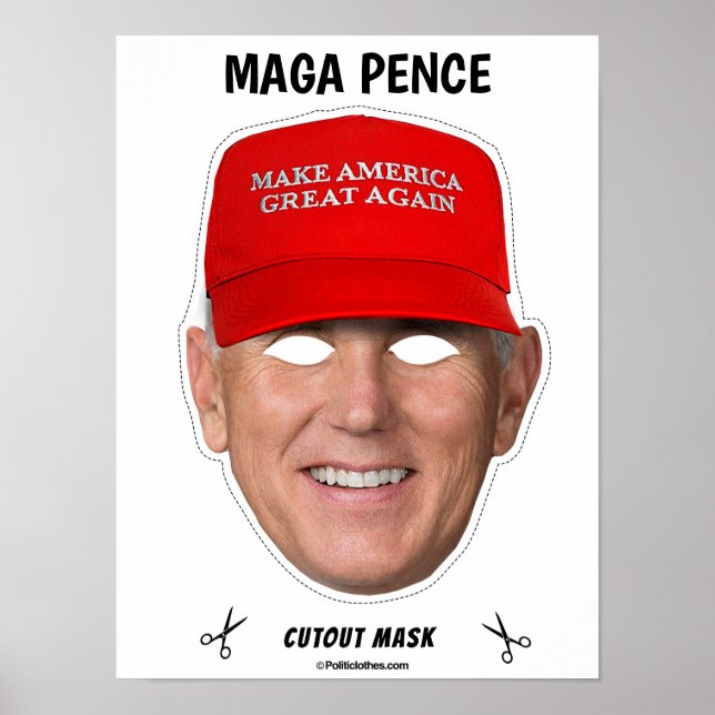 Poster MAGA PENCE Halloween Mask (Frente)