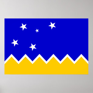 Póster Magallanes, bandeira do Chile, a Antártica