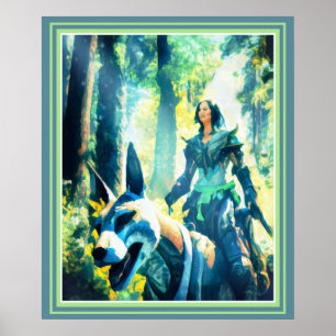 Poster Mage Riding a Wolf