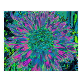 Póster Magenta Psicodélica Aqua e Verde limão Dahlia