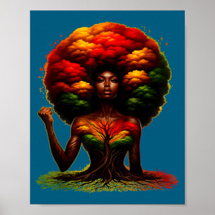 Poster Magia de menina negra afro melanina rainha african
