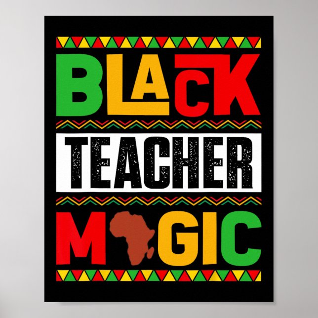 Poster Magia de Professores Negros História Afro-American (Frente)